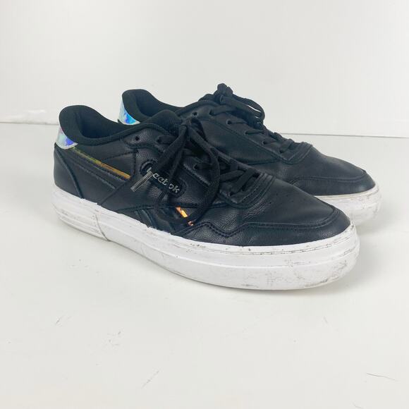 Reebok Classic Club C 85 Black Iridescent Sneakers Women’s Size 6 - Picture 7 of 11